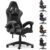 Bigzzia – Gaming Stuhl bis 110kg gaming chair – mit Kopfstütze und Lendenkissen – pc stuhl – pu Leder – Grau