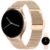 Levowatch EDGY Damen Smartwatch, AMOLED Always-On, KI Steuerung, Fitness Tracker Smartwatch (3,8 cm/1,43 Zoll, Android und iOS) inkl. Wechselarmband, 3-teilig, goldfarben, Edelstahlgehäuse, Telefonfunktion, Sprachsteuerung, Puls, Schlafüberwachung, wasserdicht, Blutdruck, Frauenmonitor, Anrufe, Musik, Markenqualität