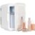 Mini Kühlschrank 4L mit led Spiegel 12V/220V Kosmetikspiegel für Auto&Hause Kühlbox&Warmbox weiß – Weiß – Puluomis