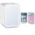 Mini Kühlschrank 8L mit led Spiegel tragbar für Kosmetik, Kühlbox Warmbox weiß – Weiß – Puluomis